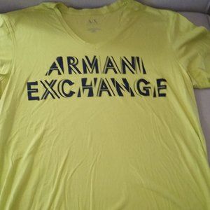 Armani Exchange yellow/green short sleeve t-shirt